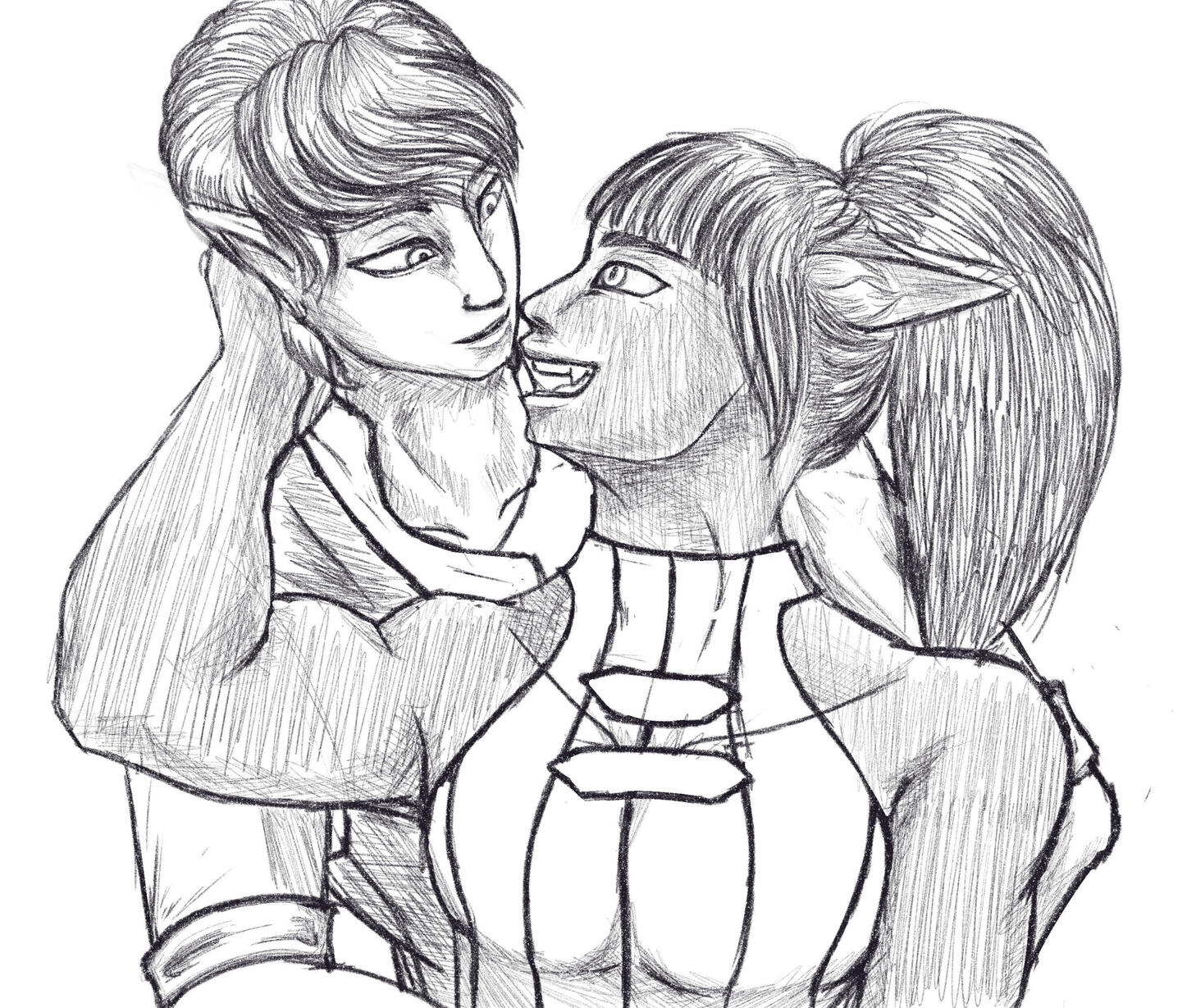 Half-Body Sketch: $25 + Extra Character: $12.5 = $37.5